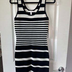 Black and White Striped Bodycon Dress